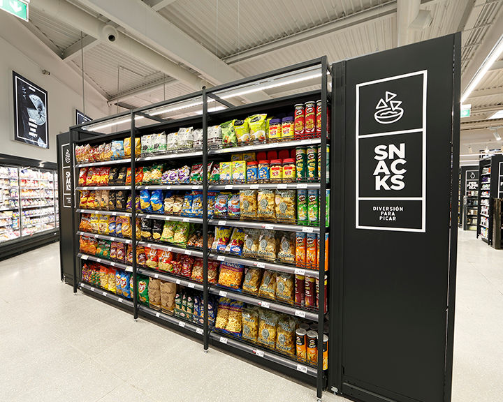 Zona de snacks del supermercado