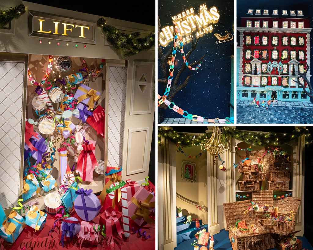 Collage of Fortnum & Mason shop windows